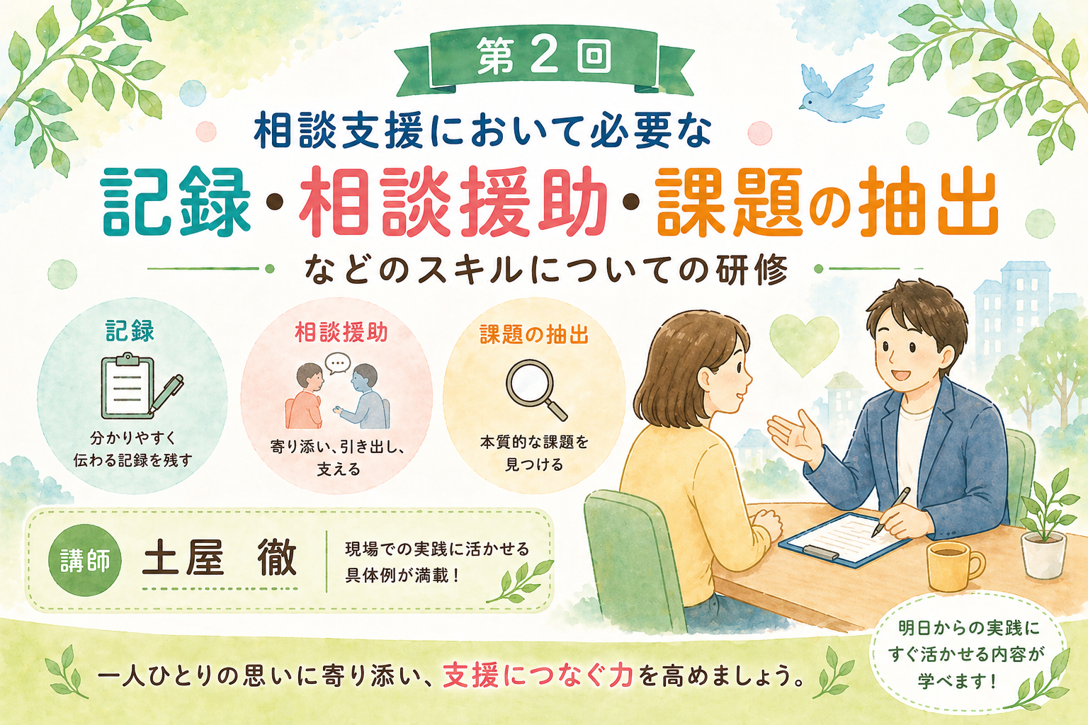 第2回　相談支援において必要な記録・相談援助・課題抽出などのスキルについての研修